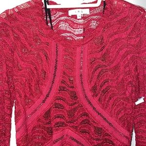 IRO red lace bodycon dress